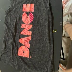 Old navy active gray tank top says dance on front